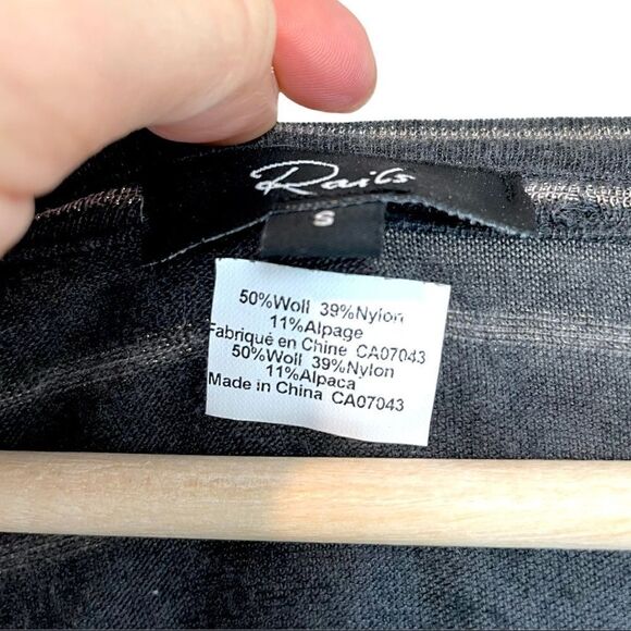 Rails Sami Wool Metallic Bronze Striped V-Neck Long-Sleeve Tee - Picture 9 of 9